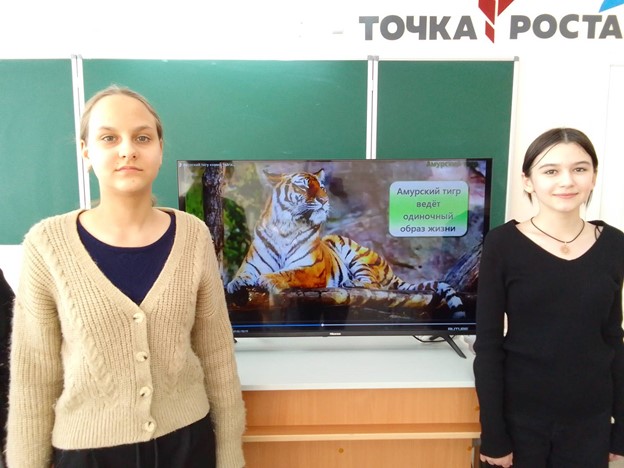 На занятиях Центра «Точка роста» прошел заповедный урок «Амба-хозяин тайги»